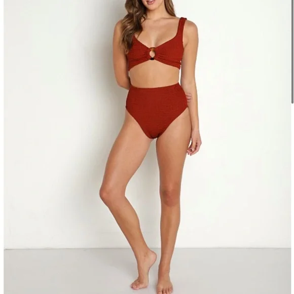 NWT Hunza G Nadine set in metallic chestnut - Picture 2 of 8